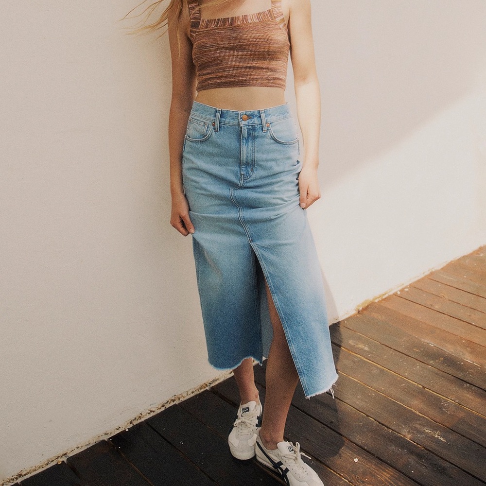 Madewell NWT Denim Maxi Skirt in Merrimon Wash